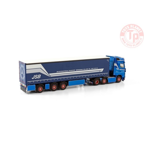 MERCEDES-BENZ ACTROS MP5 GIGA SPACE 6X2 TWINSTEER CURTAINSIDE TRAILER - 3 AXLE JSB SWIJNENBURG WSI 01-4028 WSI MODELS
