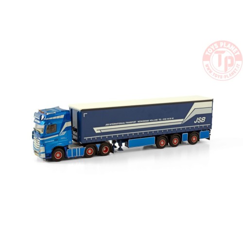 MERCEDES-BENZ ACTROS MP5 GIGA SPACE 6X2 TWINSTEER CURTAINSIDE TRAILER - 3 AXLE JSB SWIJNENBURG WSI 01-4028 WSI MODELS