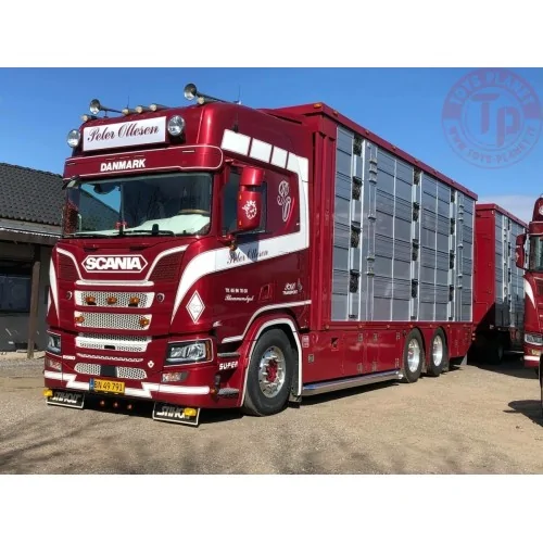 SCANIA R HIGH ROOF 6X4 BOXED TRUCK WITH LIVE STOCK - PETER OTTESEN IMC MODELS 32-0218 IMC MODELS