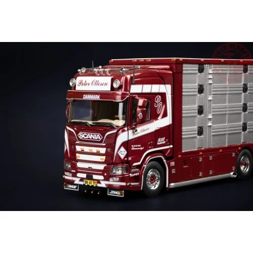 SCANIA R HIGH ROOF 6X4 BOXED TRUCK WITH LIVE STOCK - PETER OTTESEN IMC MODELS 32-0218 IMC MODELS