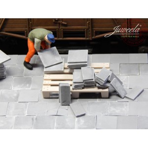 PIASTRELLA IN CEMENTO 25X50 GRIGIO SCURO 260 PEZZI 1:48/1:50 JUWEELA 24153 JUWEELA