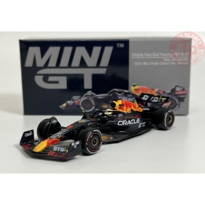 ORACLE RED BULL RACING RB18-MAX VESTAPPEN-2022 ABU DHABI GRAND PRIX WINNER-BLUE/YELLOW/RED 1/64 MGT00520-L MINI GT