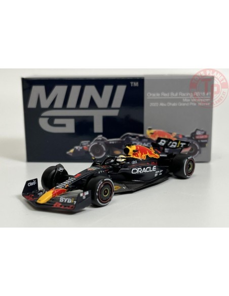 ORACLE RED BULL RACING RB18-MAX VESTAPPEN-2022 ABU DHABI GRAND PRIX WINNER-BLUE/YELLOW/RED 1/64 MGT00520-L MINI GT