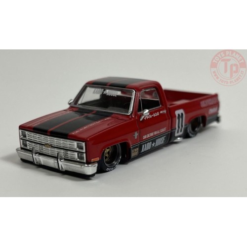 CHEVROLET SILVERADO KAIDO V1 PICK UP-RED/BLACK STRIPES 1/64 KHMG066 Mini Gt