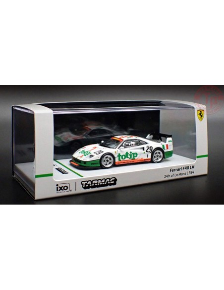 FERRARI F40 LM 24TH OF LE MANS 1994-A.OLOFSSON/S.ANGELASTRI/L.DELLA NOCE-WHITE/GREEN/ORANGE 1/64 T64-075-94LM29 TARMAC WORKS