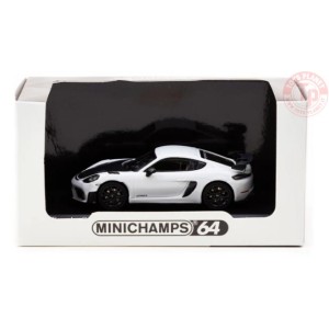 PORSCHE CAYMAN GT4 RS GRIGIOCAM POVOLO-WHITE 1/64 643062007 MINICHAMPS 1:64