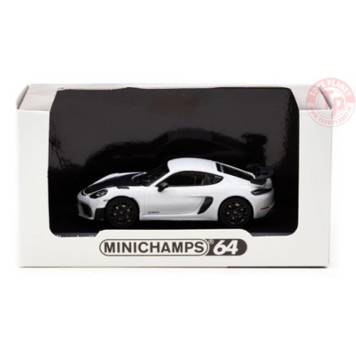 PORSCHE CAYMAN GT4 RS GRIGIOCAM POVOLO-WHITE 1/64 643062007 MINICHAMPS 1:64