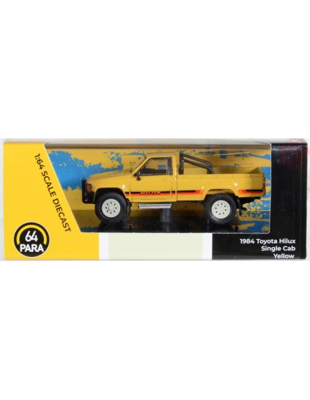 1984 TOYOTA HILUX SINGLE CAB-YELLOW LEFT AND DRIVE 1/64 PA-55523 PARA64