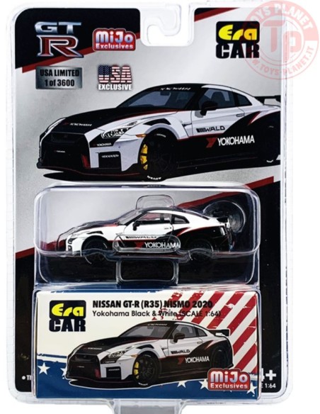 NISSAN GT-R (R35) NISMO 2020-YOKOHAMA BLACK7WHITE 1/64 ESPMJ004B ERA CAR