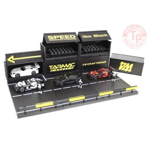 4 Car Set Mercedes-Benz AMG GT3 n3 con Diorama Pit Lane 1:64 TARMAC T64-008 TARMAC WORKS