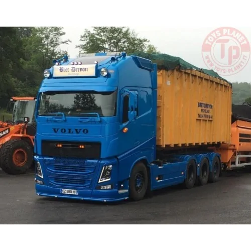 Volvo FH04 Globetrotter XL losse motorwagen 8x2 met haakarmsysteem + container Bret Drevon TEKNO 85176 TEKNO