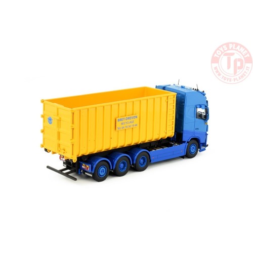 Volvo FH04 Globetrotter XL losse motorwagen 8x2 met haakarmsysteem + container Bret Drevon TEKNO 85176 TEKNO