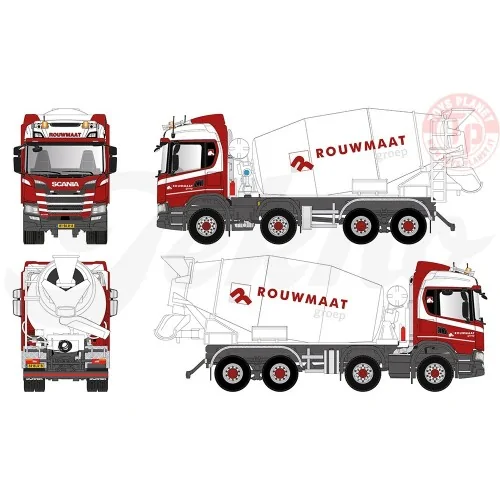 Scania Next Gen G370 8x4 motorwagen met betonmixer Rouwmaat TEKNO 85360 TEKNO