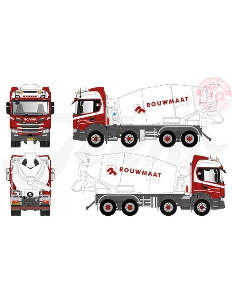 Scania Next Gen G370 8x4 motorwagen met betonmixer Rouwmaat TEKNO 85360 TEKNO Scania Next Gen G370 8x4 motorwagen met betonmixer Rouwmaat TEKNO 85360 TEKNO
