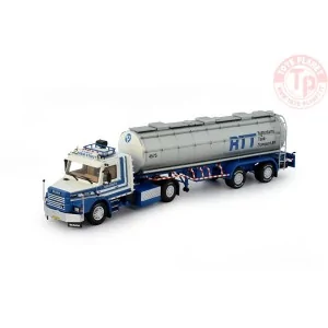 Scania Torpedo 142 met 2-assige klassieke tankoplegger Siem Stout TEKNO 77091 TEKNO