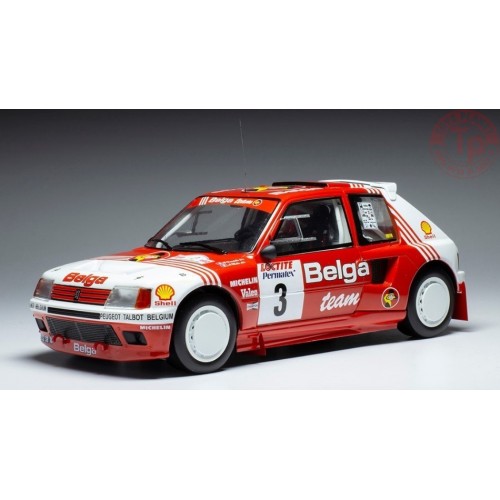 PEUGEOT 205 T16 N.3 RALLY YPRES 1985 DARNICHE/MAHE 1:18 IXO 18RMC135 IXO MODELS