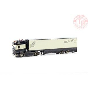 SCANIA R6 TOPLINE 4X2 SEMI BOX TRAILER - 2 AXLE VAN DER MEER FLOWERS WSI 01-3962 WSI MODELS