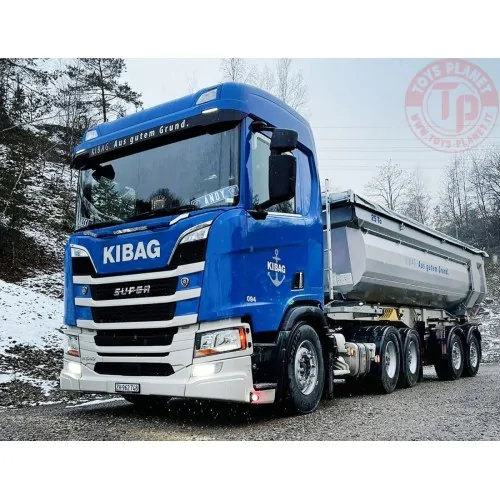 SCANIA R NORMAL CR20N 6X4 HALFPIPE TIPPER TRAILER - 3 AXLE KIBAG WSI 01-4170 WSI MODELS