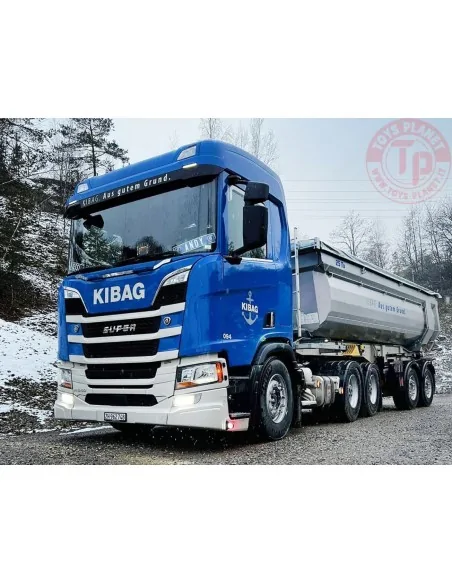 SCANIA R NORMAL CR20N 6X4 HALFPIPE TIPPER TRAILER - 3 AXLE KIBAG WSI 01-4170 WSI MODELS