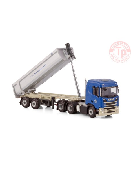 SCANIA R NORMAL CR20N 6X4 HALFPIPE TIPPER TRAILER - 3 AXLE KIBAG WSI 01-4170 WSI MODELS