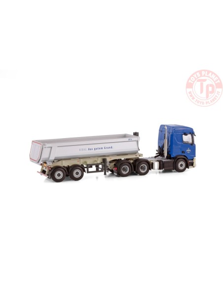 SCANIA R NORMAL CR20N 6X4 HALFPIPE TIPPER TRAILER - 3 AXLE KIBAG WSI 01-4170 WSI MODELS