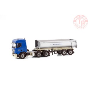 SCANIA R NORMAL CR20N 6X4 HALFPIPE TIPPER TRAILER - 3 AXLE KIBAG WSI 01-4170 WSI MODELS