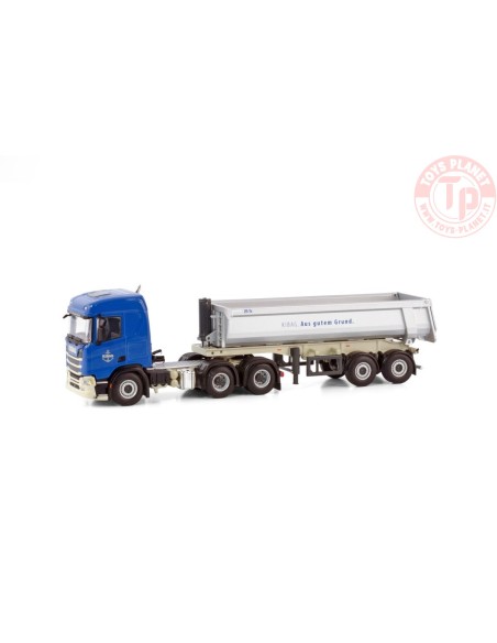 SCANIA R NORMAL CR20N 6X4 HALFPIPE TIPPER TRAILER - 3 AXLE KIBAG WSI 01-4170 WSI MODELS