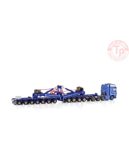 DAF XF 105 SUPER SPACE CAB 8X4 MEGA WIND MILL TRAILER WITH 4 AXLE DOLLY - 7 AXLE RAHBEK WSI 01-4151 WSI MODELS DAF XF 105 SUPER SPACE CAB 8X4 MEGA WIND MILL TRAILER WITH 4 AXLE DOLLY - 7 AXLE RAHBEK WSI 01-4151 WSI MODELS