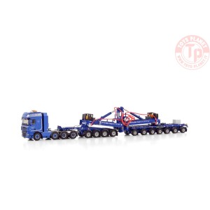 DAF XF 105 SUPER SPACE CAB 8X4 MEGA WIND MILL TRAILER WITH 4 AXLE DOLLY - 7 AXLE RAHBEK WSI 01-4151 WSI MODELS