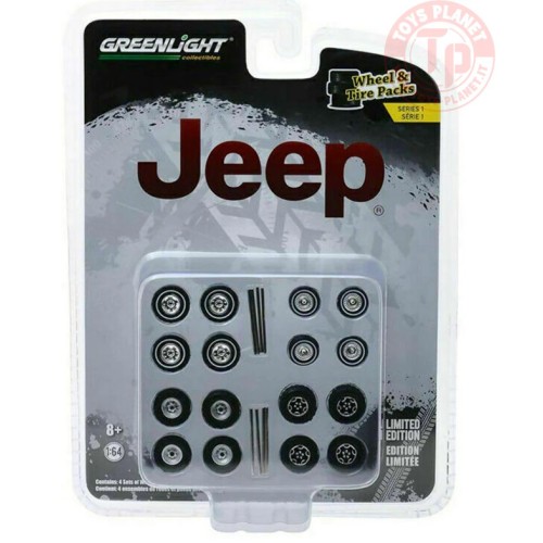 SET RUOTE JEEP GREENLIGHT 1/64 GREENLIGHT 16010-C GREENLIGHT