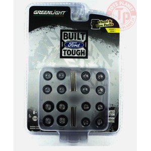 SET RUOTE GREENLIGHT BUILT FORD TOUGH 1/64 GREENLIGHT 16010-B GREENLIGHT