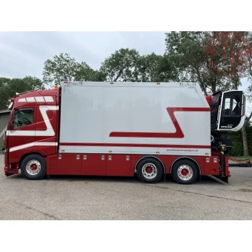 Volvo FH04 Globetrotter met open bakken en laadkraan G & J van Leeuwen TEKNO 84497 TEKNO