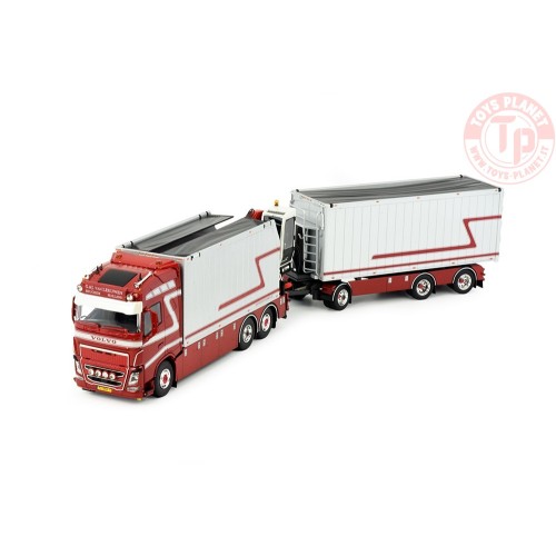 Volvo FH04 Globetrotter met open bakken en laadkraan G & J van Leeuwen TEKNO 84497 TEKNO