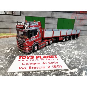 Scania Next Gen R580 Highline 6x2 sleepas met 4-assige stenenoplegger Hoogendoorn A.E. TEKNO 84356 TEKNO