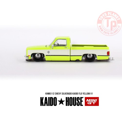 CHEVROLET SILVERADO KAIDO FLO YELLOW V1 1:64 KHMG112 Mini Gt