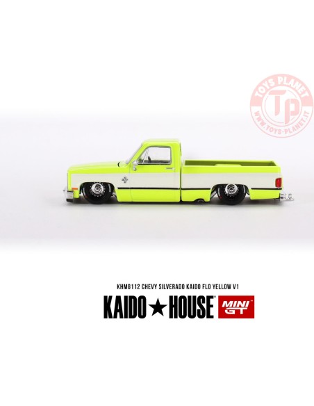 CHEVROLET SILVERADO KAIDO FLO YELLOW V1 1:64 KHMG112 Mini Gt
