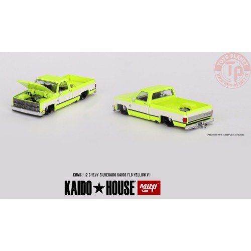 CHEVROLET SILVERADO KAIDO FLO YELLOW V1 1:64 KHMG112 Mini Gt