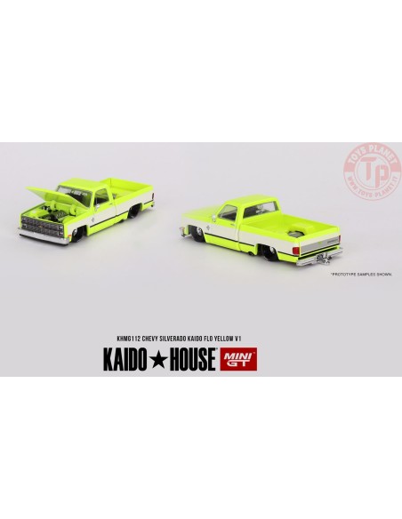 CHEVROLET SILVERADO KAIDO FLO YELLOW V1 1:64 KHMG112 Mini Gt