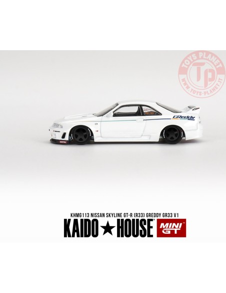 Nissan Skyline GT-R (R33) GReddy GR33 White 1:64 KHMG113 Mini Gt