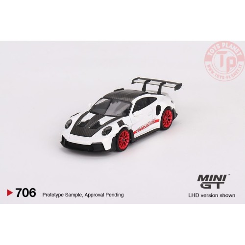 PORSCHE 911 (992) GTS RS WEISSACH PACKAGE WHITE WITH PYRO RED 1:64 MGT00706-L Mini Gt