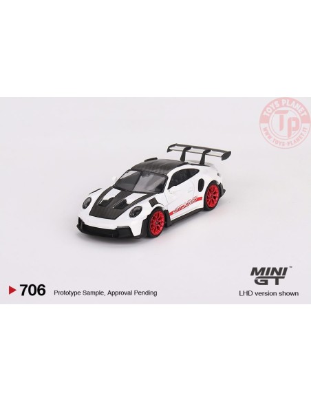 PORSCHE 911 (992) GTS RS WEISSACH PACKAGE WHITE WITH PYRO RED 1:64 MGT00706-L Mini Gt