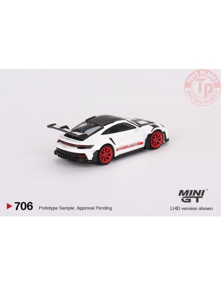 PORSCHE 911 (992) GTS RS WEISSACH PACKAGE WHITE WITH PYRO RED 1:64 MGT00706-L Mini Gt