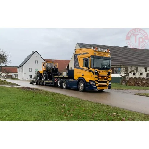 SCANIA R HIGHLINE CR20H 6X2 TAG AXLE SEMI LOW LOADER - 4 AXLE VAN DEN HEUVEL SPECIAALTRANSPORTEN B.V. WSI 01-4207 WSI MODELS