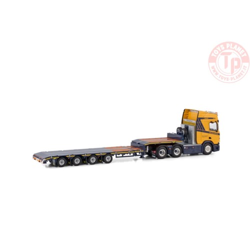 SCANIA R HIGHLINE CR20H 6X2 TAG AXLE SEMI LOW LOADER - 4 AXLE VAN DEN HEUVEL SPECIAALTRANSPORTEN B.V. WSI 01-4207 WSI MODELS
