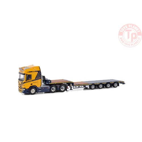 SCANIA R HIGHLINE CR20H 6X2 TAG AXLE SEMI LOW LOADER - 4 AXLE VAN DEN HEUVEL SPECIAALTRANSPORTEN B.V. WSI 01-4207 WSI MODELS