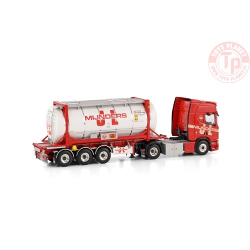 SCANIA R HIGHLINE CR20H 4X2 CONTAINER TRAILER - 3 AXLE + 20FT TANK CONTAINER J.L. MIJNDERS TRANSPORT WSI 01-4088 WSI MODELS