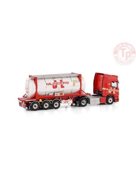 SCANIA R HIGHLINE CR20H 4X2 CONTAINER TRAILER - 3 AXLE + 20FT TANK CONTAINER J.L. MIJNDERS TRANSPORT WSI 01-4088 WSI MODELS