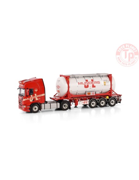 SCANIA R HIGHLINE CR20H 4X2 CONTAINER TRAILER - 3 AXLE + 20FT TANK CONTAINER J.L. MIJNDERS TRANSPORT WSI 01-4088 WSI MODELS