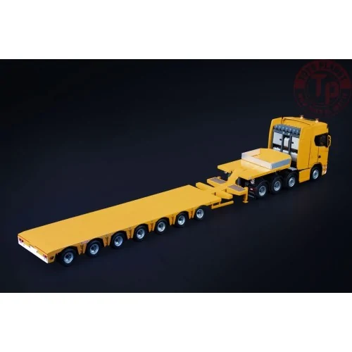 SCANIA S SERIES HIGH ROOF 8X4 WITH NOOTEBOOM MCOS 7-AXLE SEMI LOW LOADER YELLOW SERIES IMC MODELS 33-0204 IMC MODELS