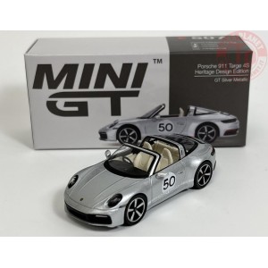 PORSCHE 911 TARGE 4S HERITAGE DESIGN EDITION-GT SILVER METALLIC 1/64 MGT00507-R Mini Gt